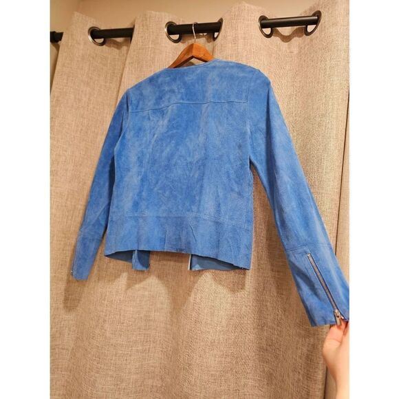 ECRU suede leather zip up jacket Size Small Womens - Picture 2 of 11